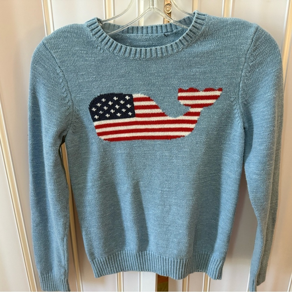 Vineyard Vines American Flag Whale Sweater